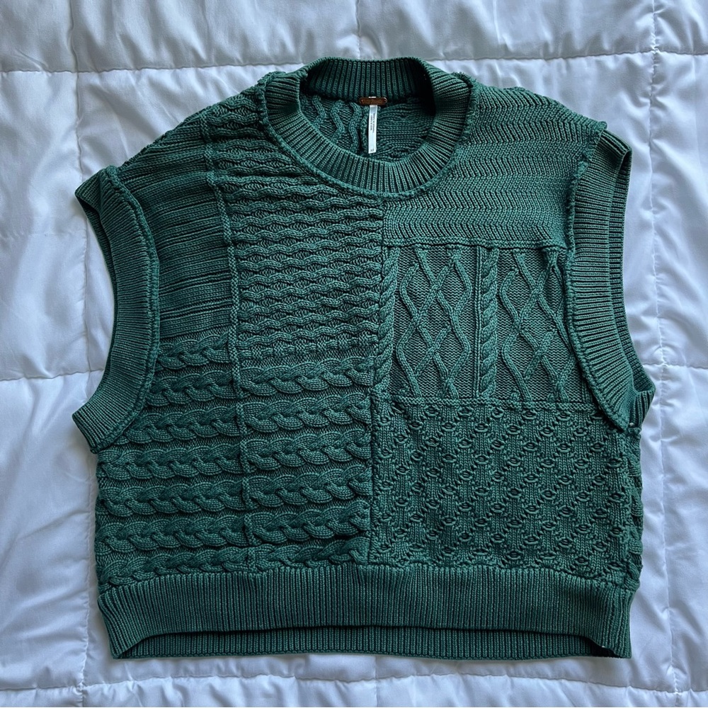 Free People ~ Take the Plunge ~ Cable Knit Sweater Vest